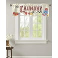thumbnail image 1 of Laundry Room Clothes Pattern Small Curtain Rod Pocket Short Curtains Home Decor Partition Cabinet Door Window Curtains, 1 of 6