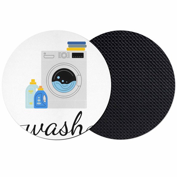 Laundry Room Coasters Set of 2, Absorbent Coasters for Drinks, Modern Minimalist Washing Machine Coaster for Desk Coffee Table Protection, Home Decor House Warming Gifts 4"
