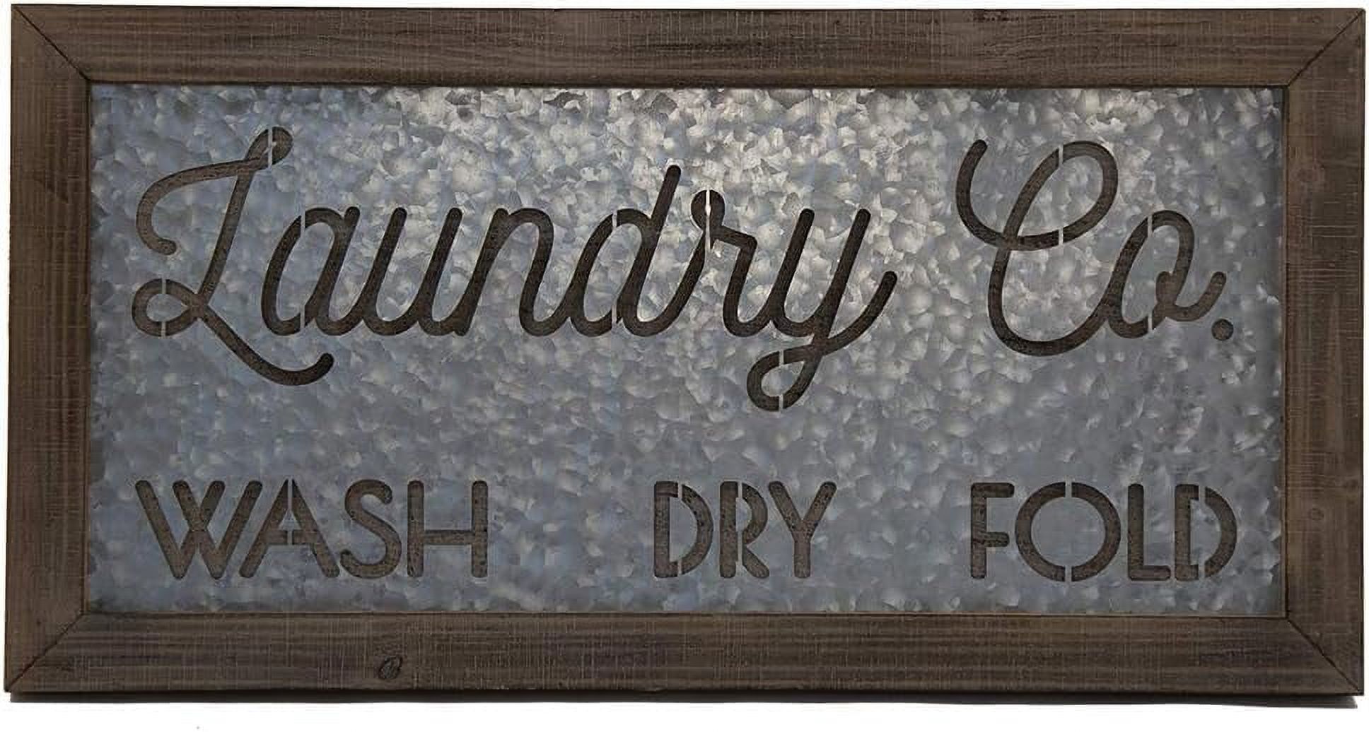 Laundry Room Dér Plaque Galvanized Steel “Laundry . Wash, Dry Fold