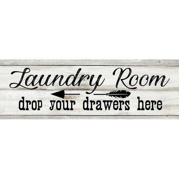 Laundry Room Drop Your Drawers Here Chic White Farmhouse Wood Sign Wall Décor Gift 8x24 Wood Sign B3-08240028160