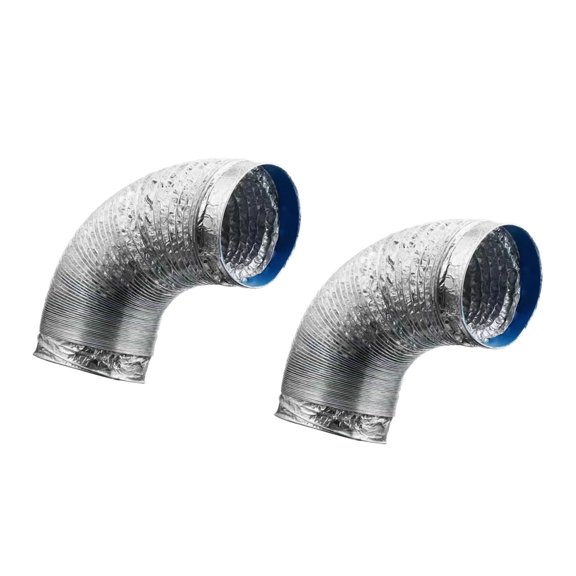 Laundry Room Dryer Vent Hose Set 2 Pack Aluminum Corrugated Exhaust Tubes for Replacement Routing, Basement Dryer Updates, and Everyday Home Vent Service