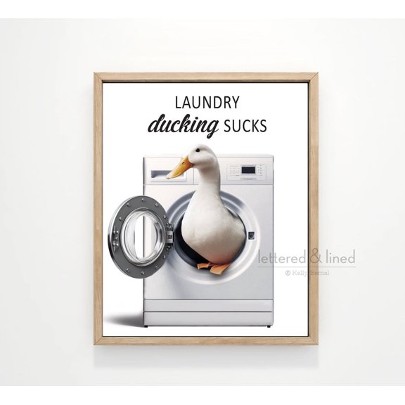 Laundry Room Duck Animal Poster, 12x18 UNFRAMED