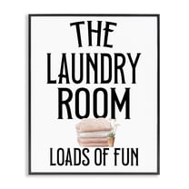 Laundry Room Fun Minimal Black Framed Giclee Art, design by Kim Allen