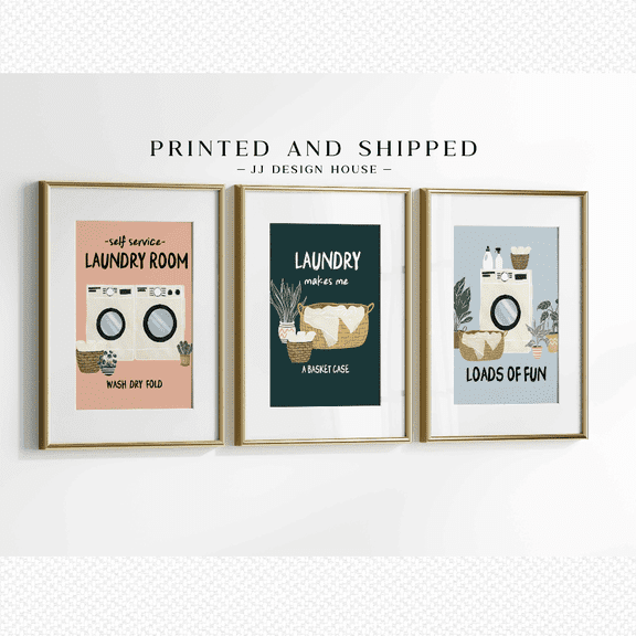 Laundry Room Funny Quote Minimalist Typography Poster Set 3 Prints Set 3 , Poster Only