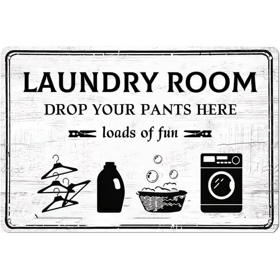 Laundry Room Funny Sign Laundry Room Drop Your Pants Here Loads Of Fun Antique Signs Wall Decor Plaque for Home Kitchen Office Cafe Bars Man Cave Decor 8x12 Inch Vintage Metal Tin Sign