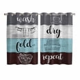 thumbnail image 1 of Laundry Room Kitchen Curtains 72 Inch Length, Wash Dry Fold Repeat Splicing Colorful Wood Grommet Top Bedroom Living Room Curtains, Light Filtering Cafe Curtain Drapes 2 Panels Set 104''x72'', 1 of 9
