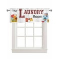 thumbnail image 1 of Laundry Room Kitchen Valances for Windows Farmhouse Linen Window Valance Curtain for Living Room Window Treatment Cartoon Washday Washing Machine Clothes Valance Rod Pocket Topper Drape, 42 x 12 Inch, 1 of 6