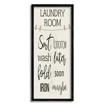 Laundry Room List Clothesline Typography Graphic Art Black Framed Art Print Wall Art