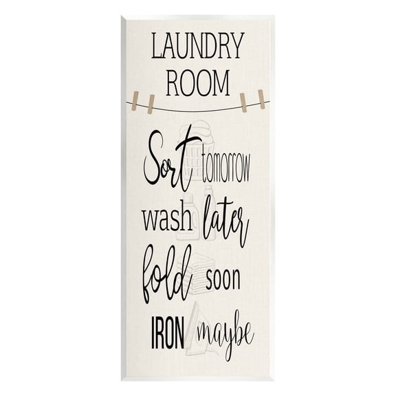 Laundry Room List Clothesline Typography Graphic Art Unframed Art Print Wall Art