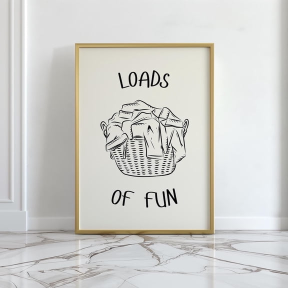 Laundry Room Loads Of Fun Girly Apartment Laundromat Graphic Poster Unframed Paper Print