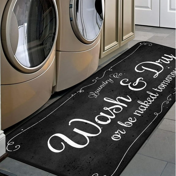 Laundry Room Long Rug Area Rug Non-Slip Floor Mat Waterproof Farmhouse Carpet for Kitchen 47" x 20"