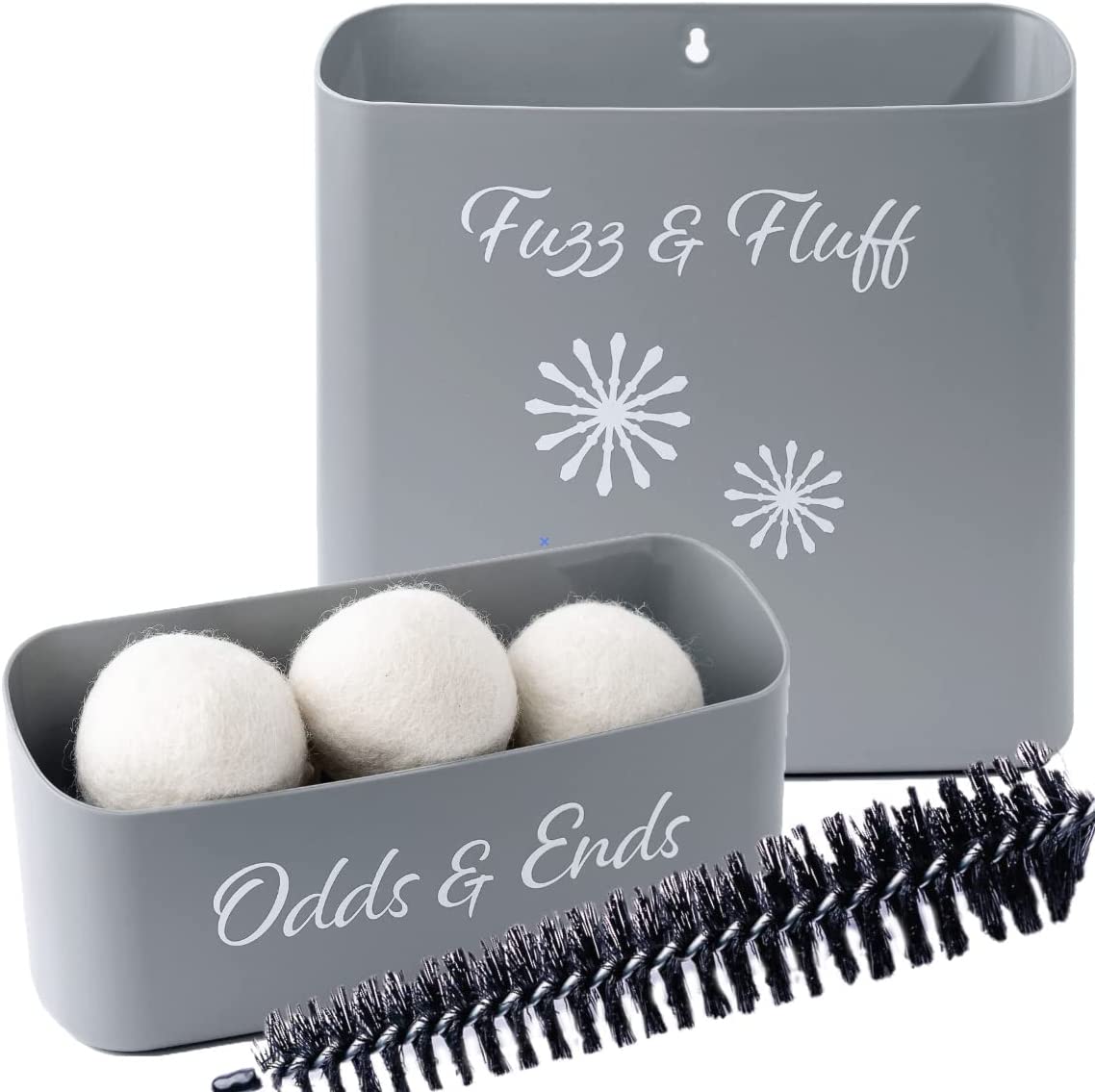 Laundry Room Lint Bin, Detergent Pods Container, Wire Dryer