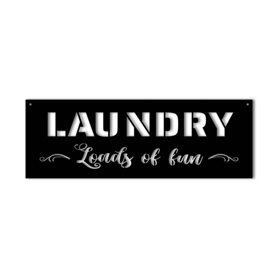 Laundry Room Metal Wall Sign Art | Loads of Fun Metal Sign | Home Decor Decorative Accent Metal Wall Art | Funny Laundry Room Sign - 3 Sizes / 13 Colors | Made in USA