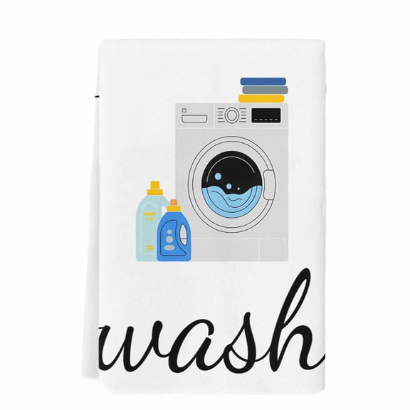 Laundry Room Microfiber Kitchen Towel, Modern Minimalist Washing Machine Soft Absorbent Dish Towels, Quick Drying Washable Dishcloths for Kitchen Cleaning, Drying Dishes, 18x28 Inches
