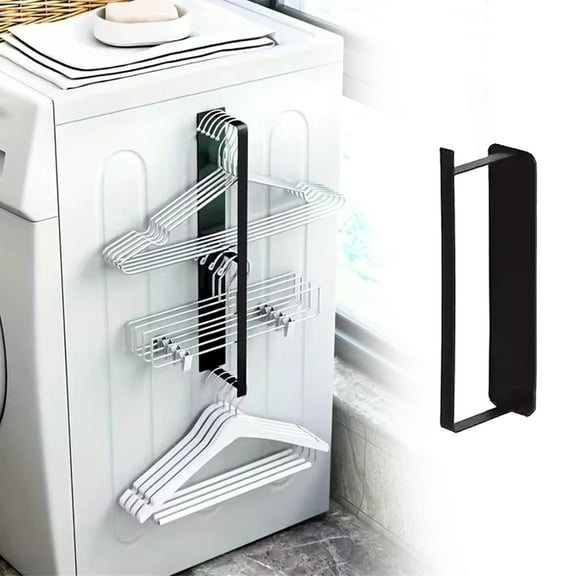 Laundry Room Organizer Retractable Clothes Hanger Storage Rack for Washing Machine Closet Laundry Room Organizer Washing Machine Side Magnetic Hook 25cm