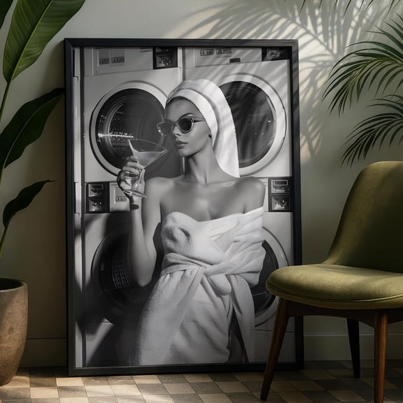 Laundry Room Poster, Laundrette Poster, Utility Room Decor, 8x12 UNFRAMED