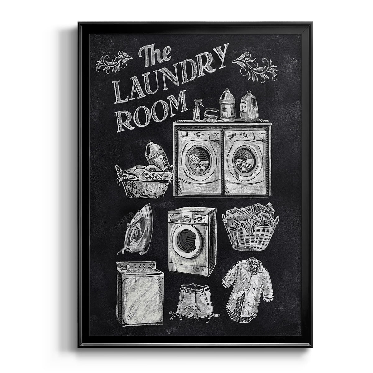 Black Framed Abstract Laundry Room Canvas Print