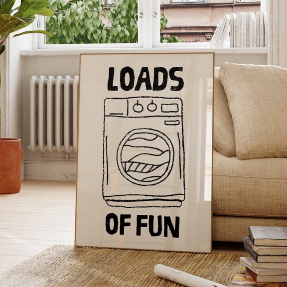 Laundry Room Print Poster Hand-Drawn Washing Machine Art, Size 24x36 UNFFRAMED F03.1.6l966