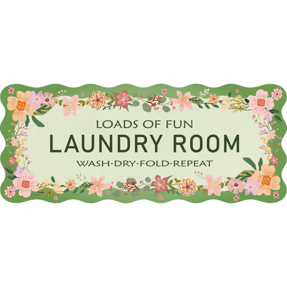 Laundry Room Rug 20x47inch Green Floral Boho Floor mat, Non Slip Washable Laundry Mat for Laundry Room Decor, Soft Cushioned Runner Rug for Farmhouse Kitchen, Mudroom, Basement
