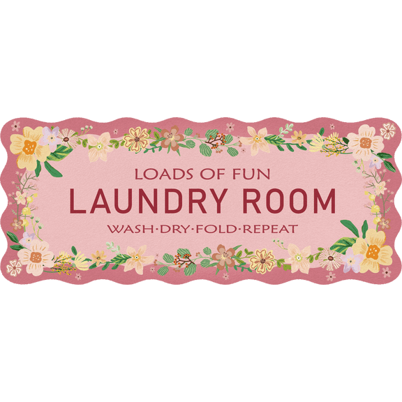 Laundry Room Rug 20x47inch Pink Floral Boho Floor mat, Non Slip Washable Laundry Mat for Laundry Room Decor, Soft Cushioned Runner Rug for Farmhouse Kitchen, Mudroom, Basement