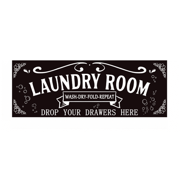 Laundry Room Rug, Non-Slip Comfort Standing Rug, 16" x 48" Black Area Rug for Laundry Room, Waterproof Laundry Floor Mat, Durable Runner Rug Long Mat for Kitchen Floor