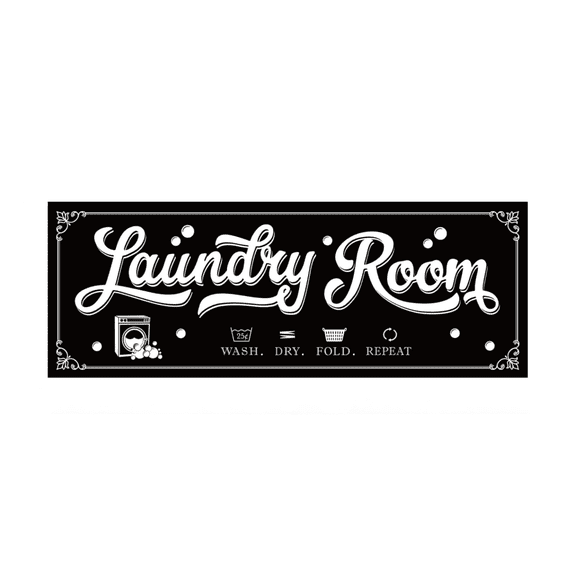 Laundry Room Rug, Non-Slip Comfort Standing Rug, 16" x 48" Black Area Rug for Laundry Room, Waterproof Laundry Floor Mat, Durable Runner Rug Long Mat for Kitchen Floor