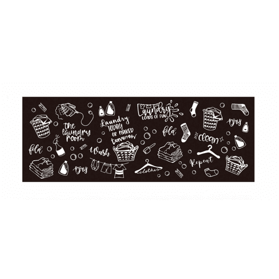 Laundry Room Rug, Non-Slip Comfort Standing Rug, 16" x 48" Black Area Rug for Laundry Room, Waterproof Laundry Floor Mat, Durable Runner Rug Long Mat for Kitchen Floor