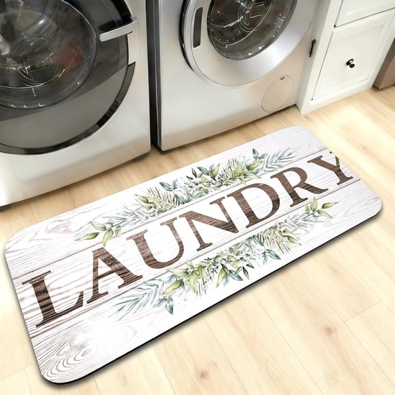 Laundry Room Rug Runner 20"X47", Non Slip Washable Farmhouse Kitchen Runner mat and Laundry Rugs for Laundry Room, Mudroom, Kitchen, Washroom, Bathroom, Entryway Decor