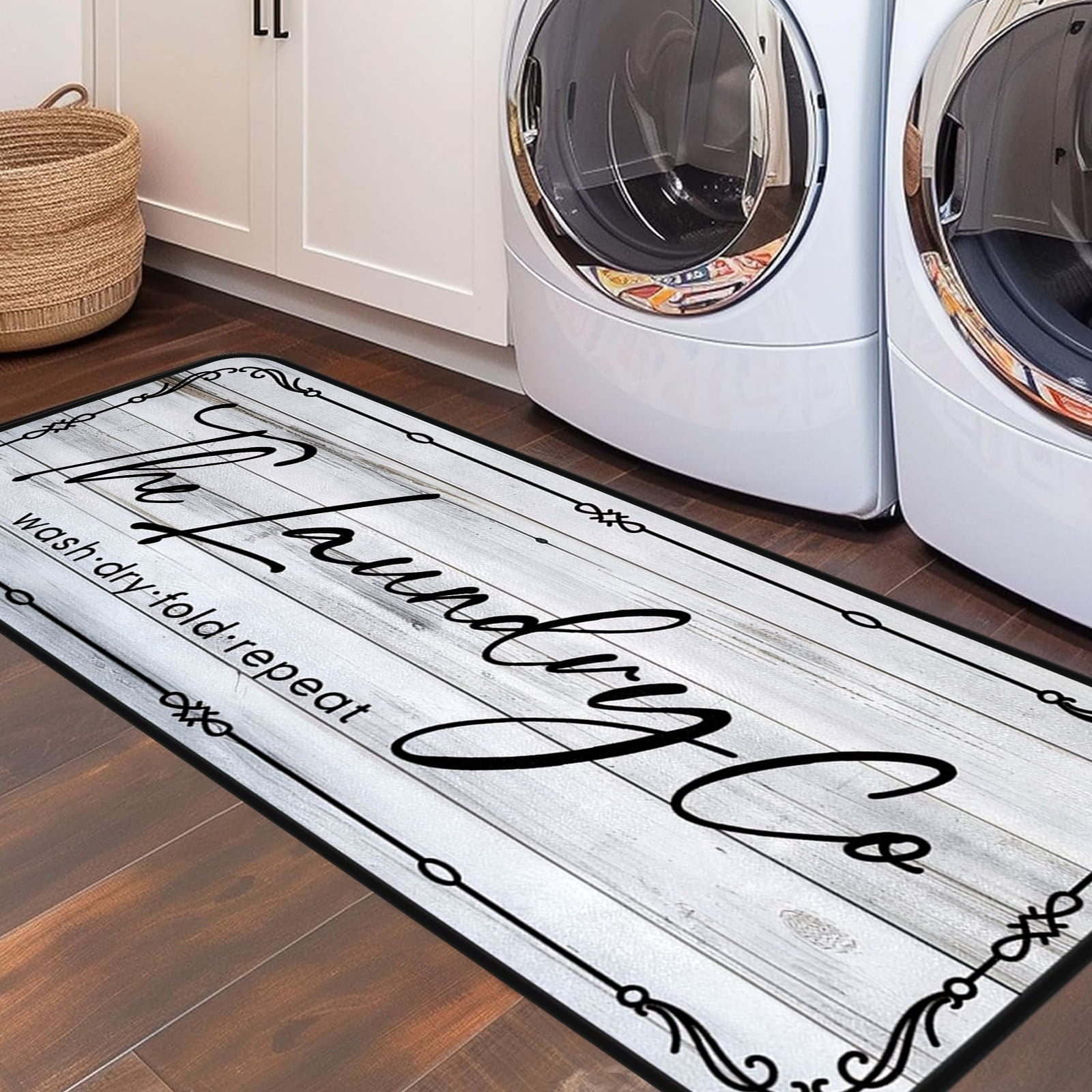 Laundry Room Rug Runner, 20"x47" Non Slip Laundry Rug Kitchen mat ...
