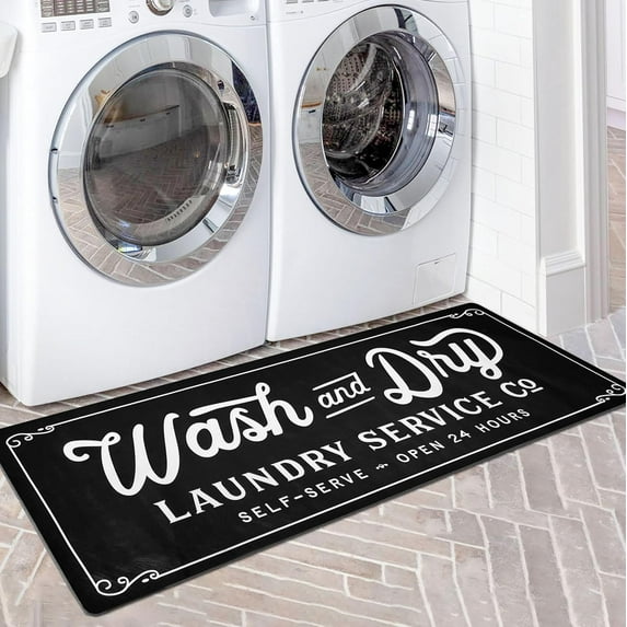 Laundry Room Rug Runner 20"x48" Non Slip Waterproof Laundry Mats for Laundry Room Decor Washable Floor Farmhouse Laundry Rug for Mudroom, Washroom, Bathroom, 2x4, Light Grey