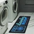 thumbnail image 1 of Laundry Room Rug Runner 48"x20"- Cool Unique Neon Style Black Area Rug Laundry Rug Mat Runner for Floor- Modern Long XL Large Non Slip Rug- Mint Blue Laundry Room Decor and Accessories Stuff, 1 of 5