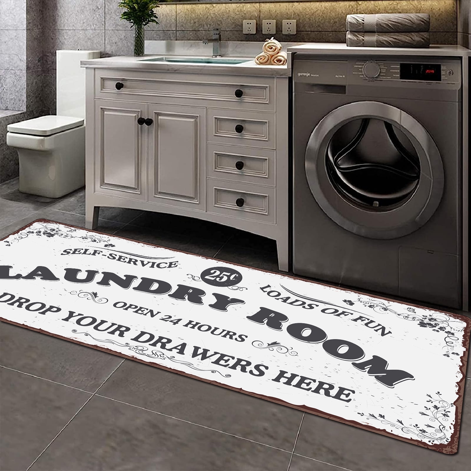 Laundry Room Rug Runner Stylish eyecy Non-Slip Laundry Room Rug 24"x72 ...