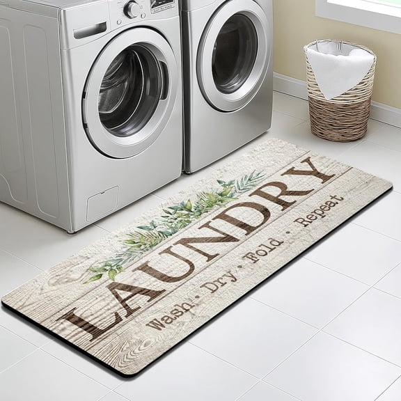 Laundry Room Rug,Stylish Non-Slip Runner Mat with,Floor Mats Washing Machine Room Carpet, Kitchen,Bathroom,Hallway,20inx48in