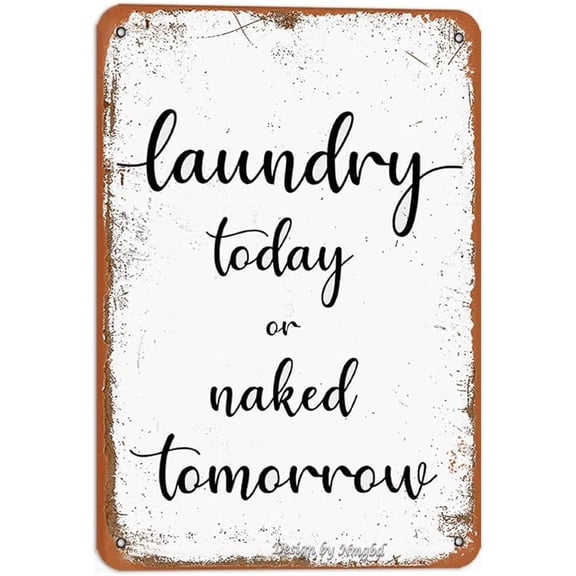 Laundry Room Rules 8X12 Inch Vintage Look Iron Decoration Painting Sign for Home Bathoom Farmhosue Shop Store Laundry Room Quote Funny Wall Decor