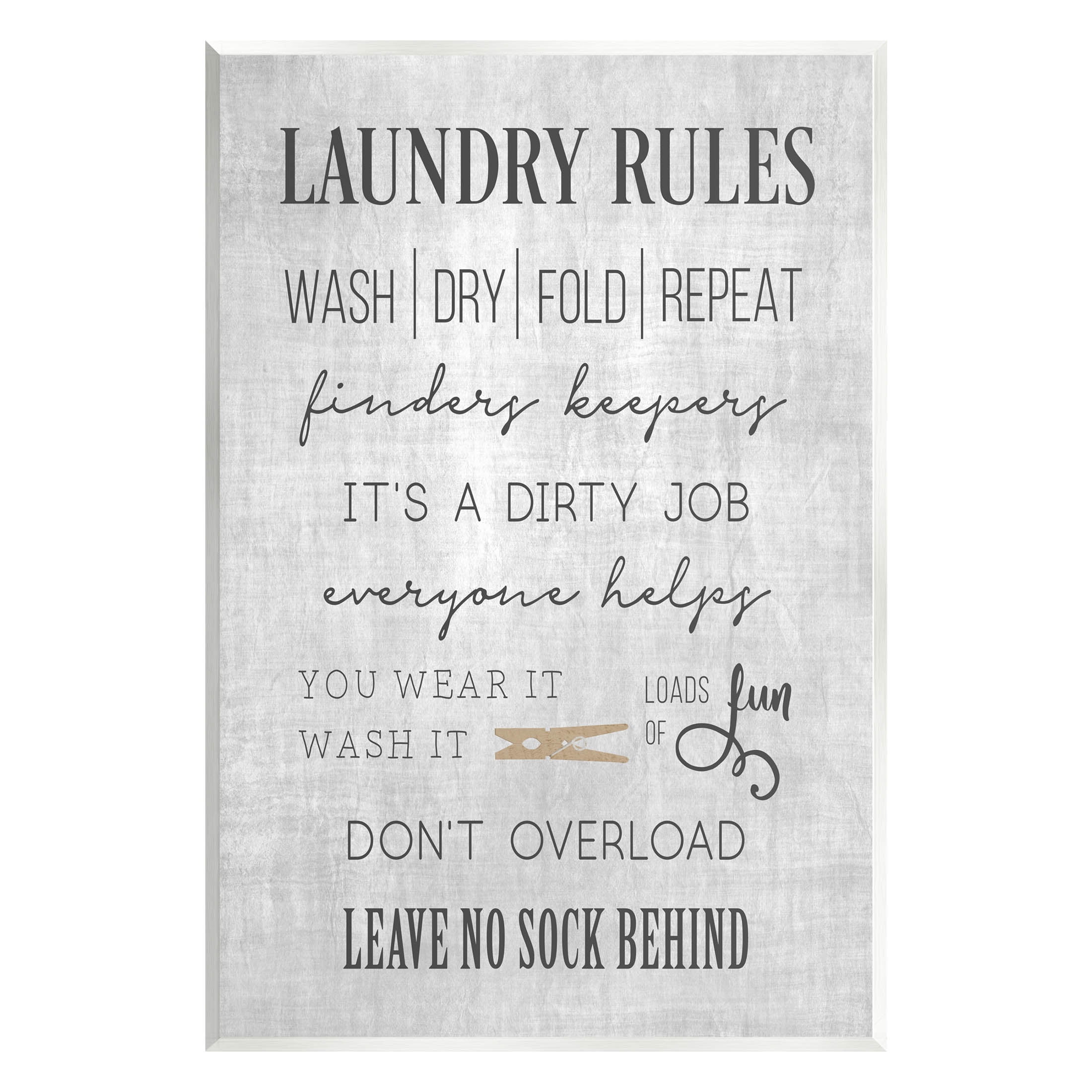 Laundry Room Rules Family List Typography Graphic Art Unframed Art Print Wall Art
