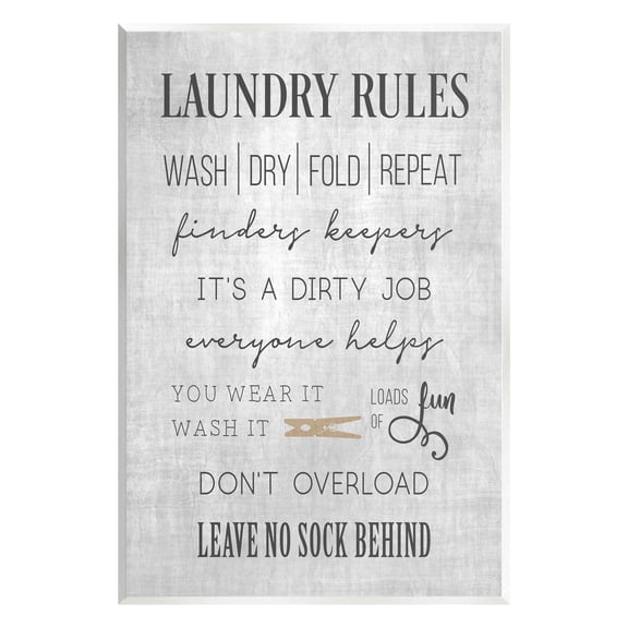 Laundry Room Rules Family List Typography Graphic Art Unframed Art Print Wall Art
