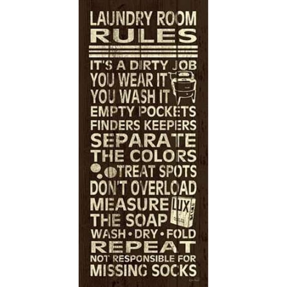 Laundry Room Rules II Poster Print by N. Harbick