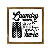 Laundry Room Sign 8x8 Inch, Rustic Farmhouse Decor Home Sign, Wall Decorations Living Room, Modern Farmhouse Wall Decor, Laundry Sign and Laundry Room Decor with Solid Wood Frame