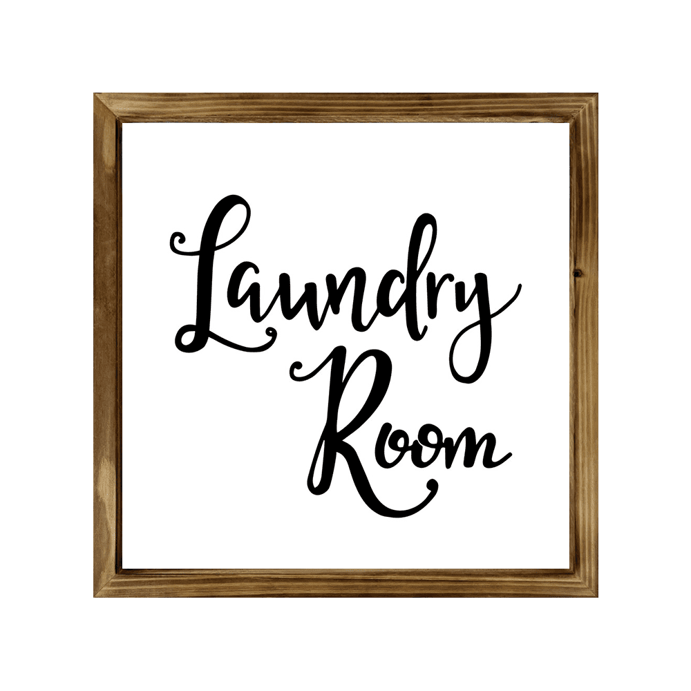 Laundry Room Sign 8x8 Inch, Rustic Farmhouse Decor Home Sign, Wall ...