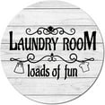 thumbnail image 1 of Laundry Room Sign Wood Decor Round Wooden Wall Art Sculpture Hanging Wreaths Witch Decoration Cactus Season for Home Front Door Porch Laundry Room Gift Christmas Farmhouse 11.8 Inch DIY, 1 of 9
