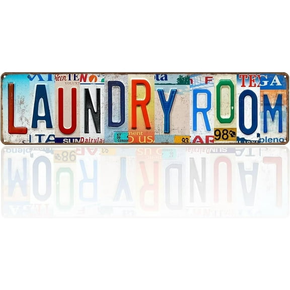 Laundry Room Signs Wall Decor - Rustic Plaque for Accessories, 16x4 inch Rules Sign