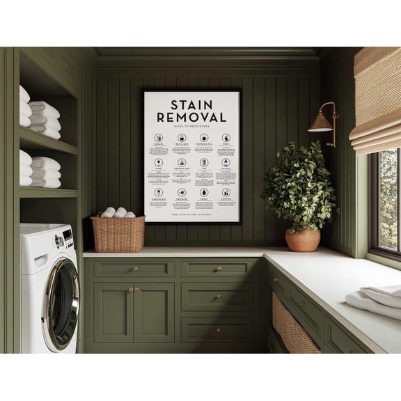 Laundry Room Stain Removal Guide Art Poster, Size 12x18 UNFFRAMED F03.1.7l3389
