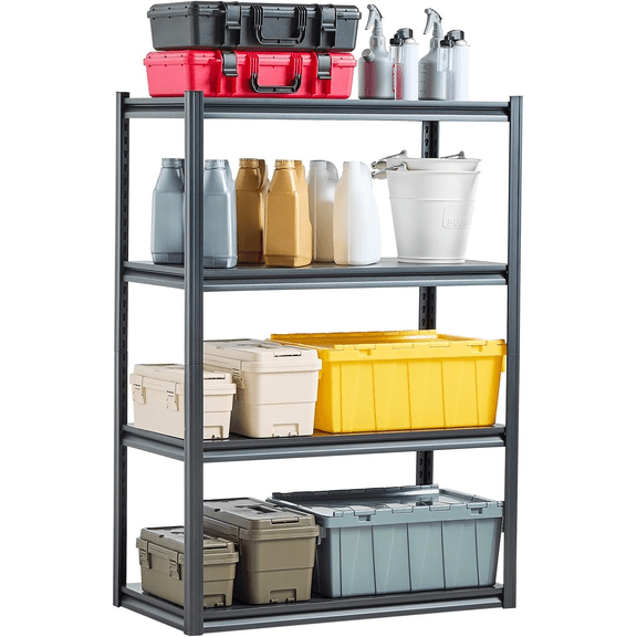 Laundry Room Standing Shelf,Bathroom Storage and Organizer Rack,4 Tier Metal Garage Shelving with Adjustable Shelves,20" W x 14" D x 54" H