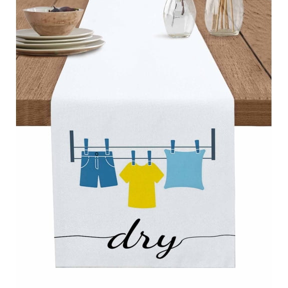 Laundry Room Table Runner 108 Inches, Modern Minimalist Drying Clothes Bed Runner Dresser Scarves Tabletop for Indoor Outdoor Parties/Ceremony/Banquet, 13"x 108"