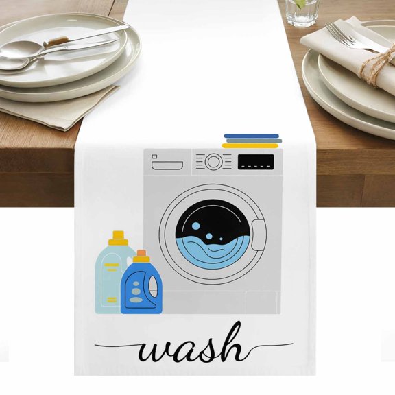 Laundry Room Table Runner - 36 Inch Long, Kitchen Dining Table Runner Dresser Scarves, Modern Minimalist Washing Machine Farmhouse Decor for Coffee Tables Wedding Party Banquet