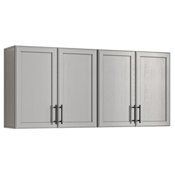 Laundry Room Wall Cabinets Set of 2, Upper Cabinets with Adjustable Shelf, Wall Storage Cabinet for Bathroom, Kitchen, Restroom, Over The Toilet Storage Cabinet, Grey