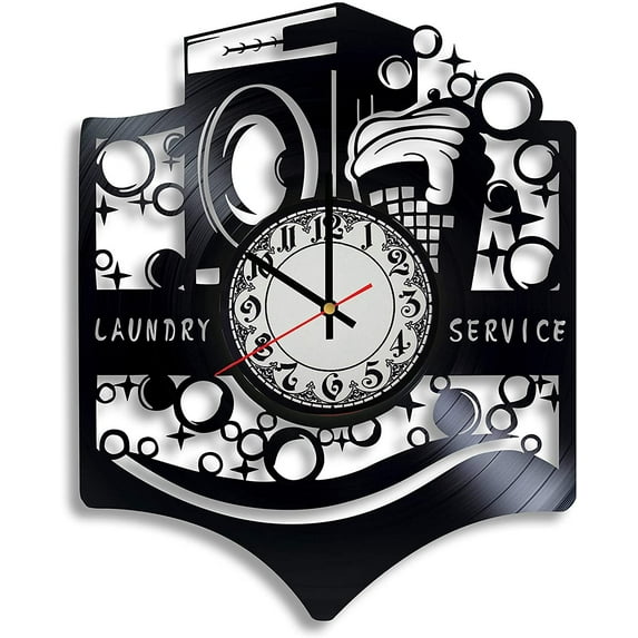 Laundry Room Wall Clock, Decor Laundry Room Wall Clock Laundry Today or Naked Tomorrow Sign Laundry Guide Laundry Room Sign Funny Laundry Figurine