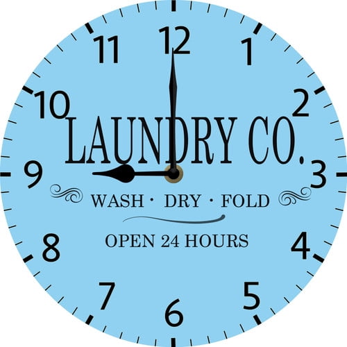 Laundry Room Wall Clock Loads Of Fun Chic Style Wood Wall Decor for ...