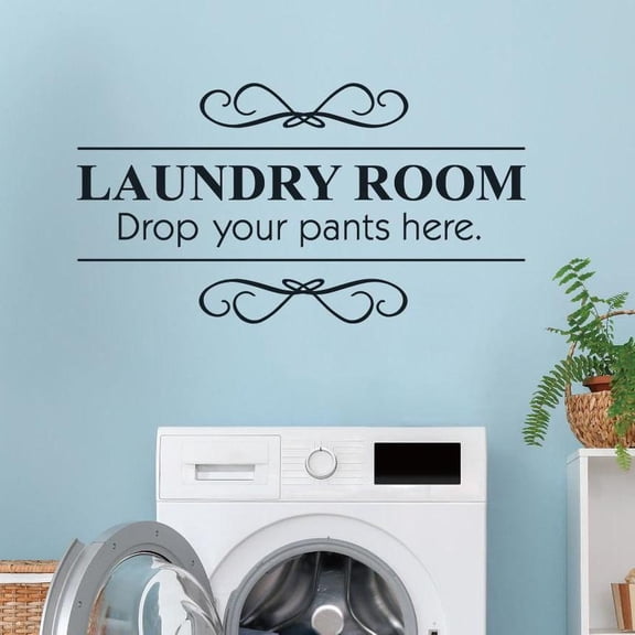 Laundry Room Wall Decal Washing Room Wall Decor Vinyl Wall Stickers 57x31cm