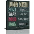 thumbnail image 1 of Laundry Room Wall Decor Canvas Art Black Laundry Schedule Prints Sign Painting Laundry Rules Accessories Pictures Framed Artwork Home Decorations for Bathroom 12"x16", 1 of 6